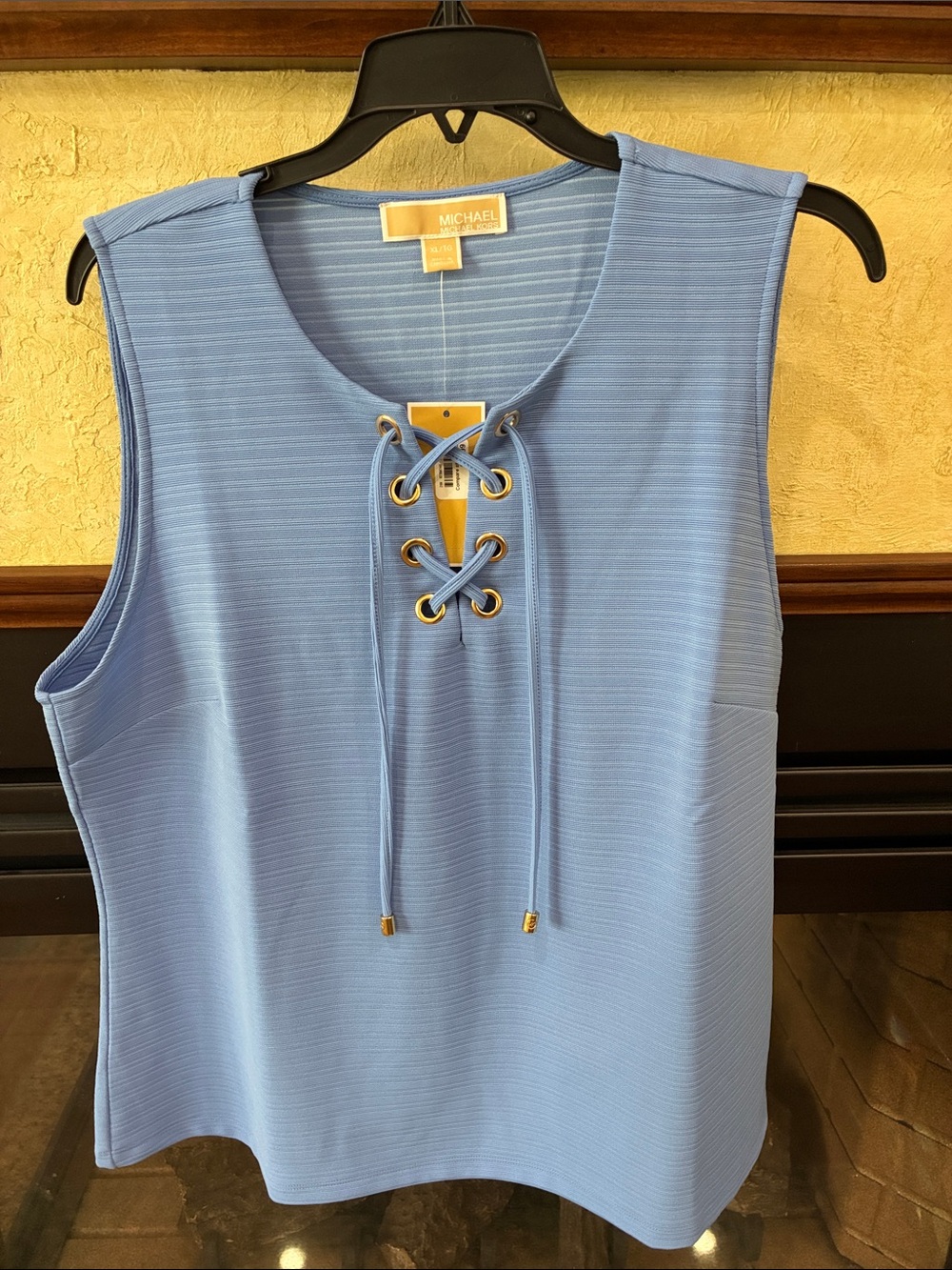 MICHAEL Michael Kors Light Blue Lace-Up Sleeveless Top